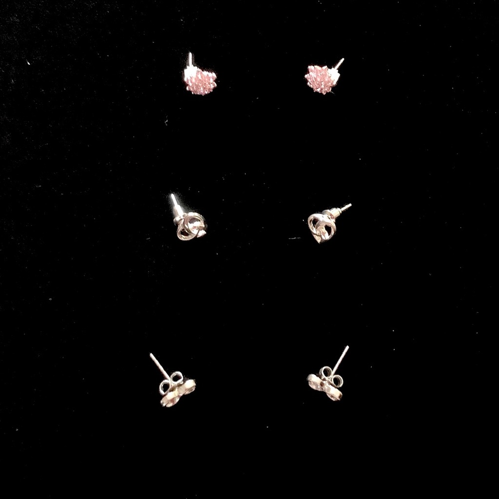 3 Tiny Pierced Earrings